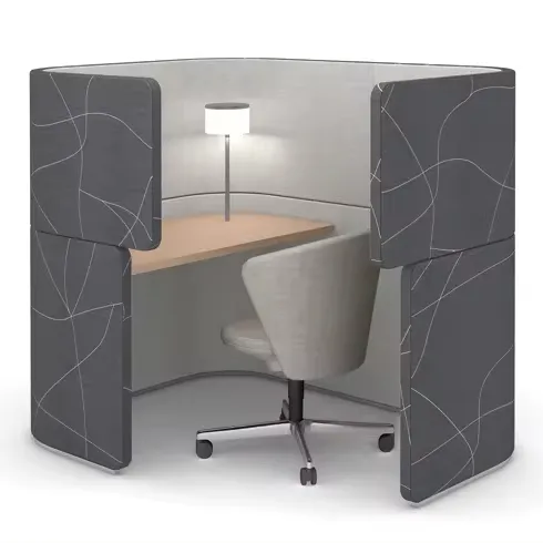 Confidential Cubicle Office Workstation Single Private Workspace Desk