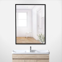Miroir avec cadre en aluminium brossé noir de forme retangluar en gros avec cintres