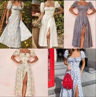 Global High Quality Print Kleines frisches Blumen kleid Zurück Schlankes Halfter Split Lure Charming Super Beautiful Sexy Female Dress