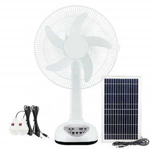 Ac DC 12 inch USB sạc lắc đầu gió cao lưu thông không khí điện với ánh sáng bảng quạt năng lượng mặt trời - Product Image 3