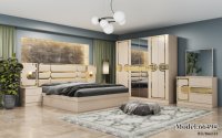 Ensembles de lit modernes de luxe en cuir, taille King/Queen, avec armoire, coiffeuse, fonction massage, hauteur réglable, rangement, cadre en bois