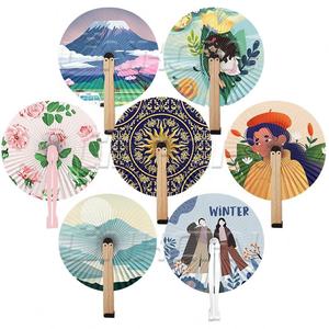 Abanicos de Mano Personalizables de Japón, Favores de Boda, Regalos para Invitados, Abanico Redondo con Logotipo Impreso de Arte Personalizado OEM - Product Image 2