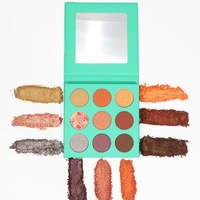 9-Farben-Palette in Pink mit Glitzer-Lidschatten, Individuelles Logo, Kühle Töne, Matte Lidschatten-Palette mit Eigenmarke