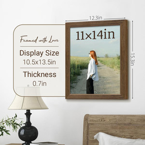 Cornice Portafoto in Legno Marrone Effetto Venatura, Cornice per Foto in Legno, Cornice <span class=keywords><strong>da</strong></span> Parete in Legno con Vetro Temperato HD, Set di Cornici per Galleria Fotografica - Vendita Calda - Product Image 5