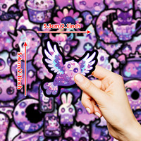 50 pièces mignon Goth magique PP étanche décalcomanies violet foncé PVC autocollant série pour décorer les tasses à eau planches à roulettes réfrigérateurs
