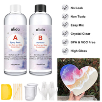 Kit de Résine Époxy Transparente et Durcisseur 2 Composants pour Revêtement Artisanat Bois
