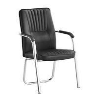 Chaise de Bureau Visiteur en Cuir Empilable avec Accoudoirs pour Mobilier Moderne de Gros