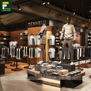 ชั้นวางเสื้อผ้าแบบแผงกริด ระบบจัดเก็บเสื้อผ้าแบบโมดูลาร์ อุปกรณ์ตกแต่งร้านค้าเสื้อผ้าปลีก - Product Image 1