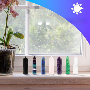 หินแกะสลักคริสตัลบำบัดธรรมชาติ งานฝีมือวัสดุผสม รูปทรงหอคอย โอบิลิสก์ สไตล์ฮวงจุ้ย ของตกแต่งบ้าน - Product Image 6