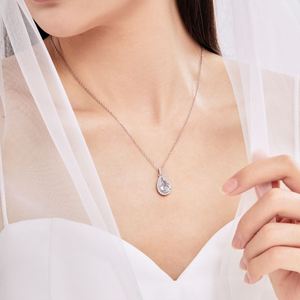 Collier pendentif en forme de cœur Dylam Sparkle Diamond Fine Fashion Jewelry pour femmes, argent S925, moissanite rose 5A 8A, zircone cubique - Product Image 5