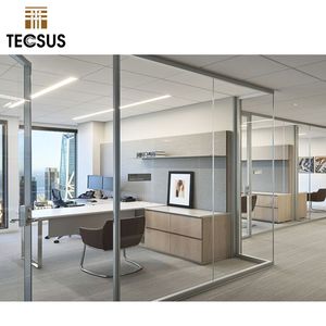 Высококачественное полноэкранное стекло для офисной стены, алюминиевая закаленная прозрачная стеклянная перегородка, материал - Product Image 3