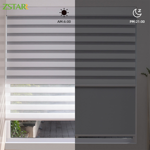Persianas inteligentes Alexa motorizadas día <span class=keywords><strong>y</strong></span> <span class=keywords><strong>noche</strong></span> cortina enrollable de cebra <span class=keywords><strong>cortinas</strong></span> de tela persianas de ventana de cebra Persianas automáticas - Product Image 4