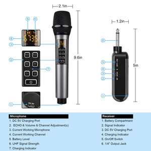 Hot Selling Karaoke Microfoon Draadloze Handheld Zangapparaat Echo En Kanaal Aangepaste Plastic Oplaadbare Microfoon - Product Image 3