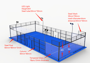Biểu tượng tùy chỉnh màu Paddle Tennis cỏ nhân tạo tòa padel công nhân thể thao thiết bị Tòa Án - Product Image 2