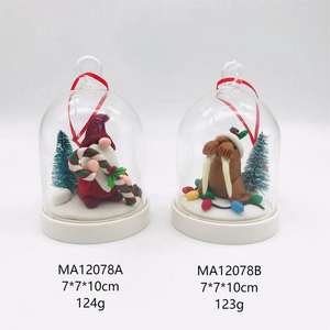 Père noël en argile personnalisé/bonhomme de neige/ours polaire/renard arctique/gobelet avec mini arbre de noël couverture en verre ornements suspendus - Product Image 2