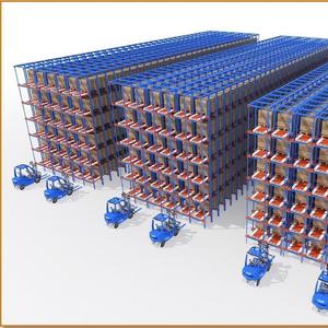 מערכת אחסון מתכתית גבוהה של פיטראק, מדפי משטחים ניידים, מערכת מדפים חצי אוטומטית למחסנים - Product Image 3