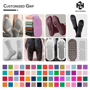 Meias de Pilates Personalizadas com Design Exclusivo, Meias Esportivas Femininas de Algodão Penteado Grosso, Antibacterianas e Respiráveis para Yoga com LOGO - Product Image 4