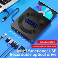 Unidad Óptica Externa USB 3.0 5 en 1 con Caché de 2 MB, Tipo Bandeja, Unidad de Blu-ray Portátil para Computadoras Portátiles y de Escritorio