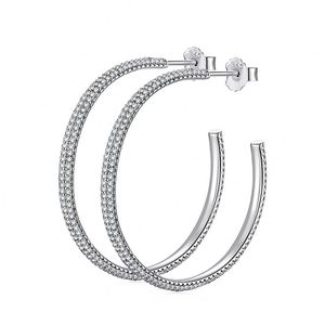 Dylam Wholesale Luxury Jewelry Women Hoop 925 Sterling <b>Silver</b> Pave AAAAA Cubic Zircon Baguette <b>Stud</b> Earrings - Product Image 1