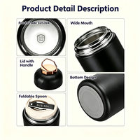 Thermos alimentaire isotherme à double paroi en acier inoxydable 600 ml avec logo personnalisé, pour le déjeuner, le bureau, les voyages et les activités de plein air