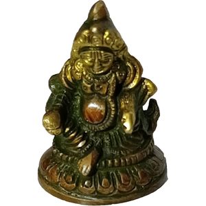 หัตถกรรม Parijat รูปปั้นทองเหลืองโบราณ kubera/kuber maharaj success and wealth ไอดอลสำนักงานและของตกแต่งบ้าน - Product Image 2