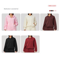 Nouvel ensemble de survêtement à capuche pour femme, sweat-shirt et pantalon de survêtement amples doublés polaire, tenue décontractée et polyvalente 2 pièces