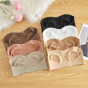 <span class=keywords><strong>Sujetador</strong></span> <span class=keywords><strong>sin</strong></span> tirantes con cierre frontal para mujer, cómodo, inalámbrico, tipo <span class=keywords><strong>bandeau</strong></span>, antideslizante, con borde ondulado, acolchado, tipo top, bralette - Product Image 5