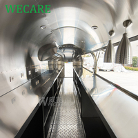 WECARE Remorque Bar de Restauration Mobile en Acier Inoxydable, Cuisine Mobile, Foodtruck Pizza, Camion de Restauration Rapide Entièrement Équipé