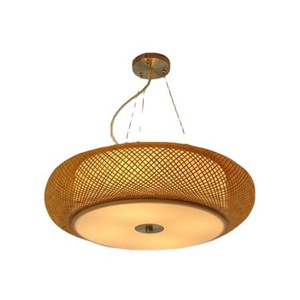 Bamboo Pendant <b>Light</b> Round Led Ceiling Lamp For Home <b>Dining</b> Bedroom Tea Room Yoga Studio Living Room 10-15 Sqm - Product Image 2