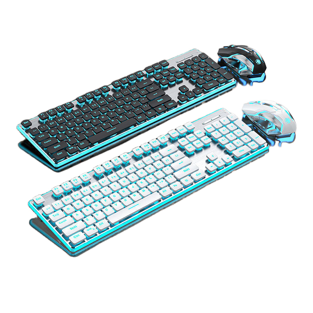 Gaming Mechanical Keyboard and Mouse Combo-Wireless RGB Backlit USB Type-C Ultra Thin Silent High Appearance Computer Peripheral
