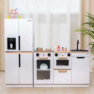 Juego de Cocina de Madera Estilo Coreano con Mini Refrigerador, Estufa, Ollas, Juego de Imitación, Decoración del Hogar para Niños, Juego de Roles Divertido - Product Image 1