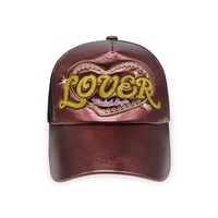 Gorra de camionero de cuero sintético con bordado personalizado, alta calidad, venta al por mayor