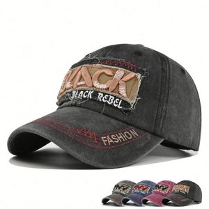 หมวกแก๊ปวินเทจผ้าฝ้ายสไตล์ลำลอง/สปอร์ต/ทางการ ปักลาย 3 มิติ แบบซักล้าง - Product Image 1