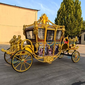 Zhenda New Model Royal Luxury Children Horse Carriage Trailer for Sale Wedding Electric Double-<b>row</b> Horse Drawn Carriage Wagon - Product Image 5