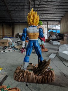 Statue de Vegeta Super Saiyan en résine et fibre de verre, taille réelle 1:1, avec armure, lumineuse, figurine d'anime, objet de collection, décoration - Product Image 2