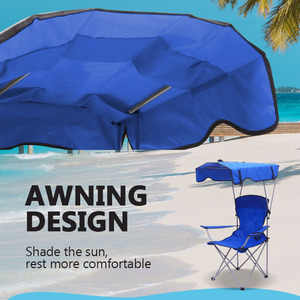 خفيفة الوزن حديقة نزهة شعبية لالتخييم كرسي ريكليني مع مظلة الظل - Product Image 3