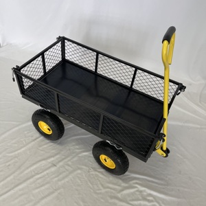 Heavy Duty 500 Lbs Capacity Wagon <strong>Cart</strong> With Removable Mesh Sides Convert Flatbed Farm Yard Garden Steel Mesh Garden <strong>Cart</strong> - Product Image 6