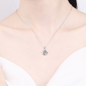 Precioso collar de diamantes de boda prueba pasado D Color 925 plata esterlina 1 quilate Moissanite joyería personalizada al por mayor - Product Image 5