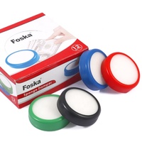 Éponge ronde en plastique pour les doigts Foska rouge, bleue, verte, noire, éponge humide pour les doigts, humidificateur pour les doigts, amortisseur pour les doigts