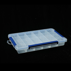 Large 3-Clasp 24-Compartment Storage Box With Transparent Lid For Hardware Tools And Components - Product Image 2