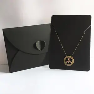 Wholesale simple fancy jewelry packaging envelope with necklace cards