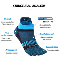 COOLMAX Cheville pour Hommes Femmes Chaussettes de Yoga à Bout Haute Performance