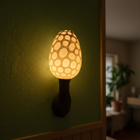 Applique murale LED champignon naturel, lumière de nuit, style ferme, détecteur de mouvement, blanc chaud, rechargeable, magnétique, suspendable, ambiance intérieure