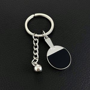 Llavero de metal personalizado con colgante de pelota deportiva, raqueta de ping-pong, llavero de aleación, llavero de raqueta deportiva, llavero para coche, regalo deportivo - Product Image 4