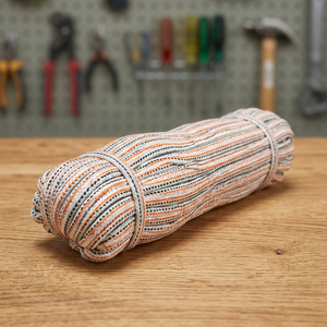 Corde plate tressée blanche de qualité supérieure, fabriquée à partir de fil de polyester durable, résistante à l'humidité, aux rayons UV et à l'abrasion, avec une texture douce - Product Image 1