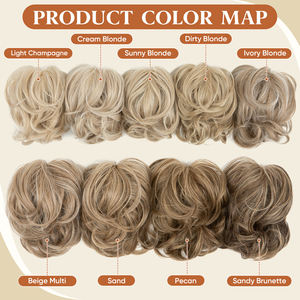 Extensions de Cheveux en Queue de Cheval à Pince Griffe de Haute Qualité en Gros, Postiche Synthétique Courte Frisée Ondulée pour Femmes - Product Image 4