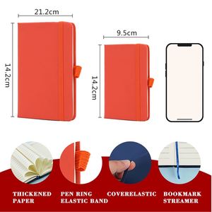 Custom <b>A5</b> A6 PU Leather Cover Business School Notebooks Hardcover Thread Sewing Binding Dairy Journal with Pen Holder - Product Image 2