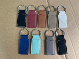 Khắc Laser khoảng trống da Keychain biểu tượng tùy chỉnh khắc hình chữ nhật laserable giả da Keyring - Product Image 5