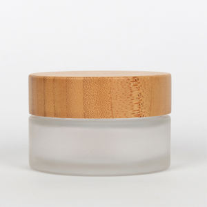 Usine directe 50g pots de crème cosmétique en verre dépoli pot cosmétique en verre de bambou - Product Image 5
