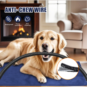 Cama de gato con calefacción de PVC de lujo moderna, alfombrilla de calentamiento eléctrica impermeable para mascotas para gatos y perros, estilo de dibujos animados de patrón sólido - Product Image 4